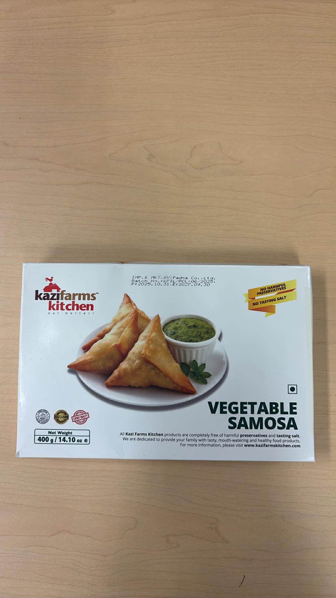Kazifarms_Kitchen Vegetable Samosa_400g